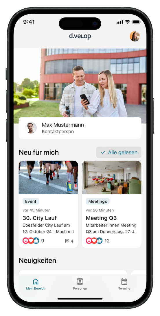 d.velop mobile service - Mitarbeiter App - Digitale Mobilität 