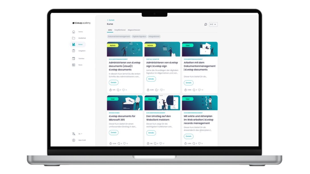 Screenshot der d.velop academy