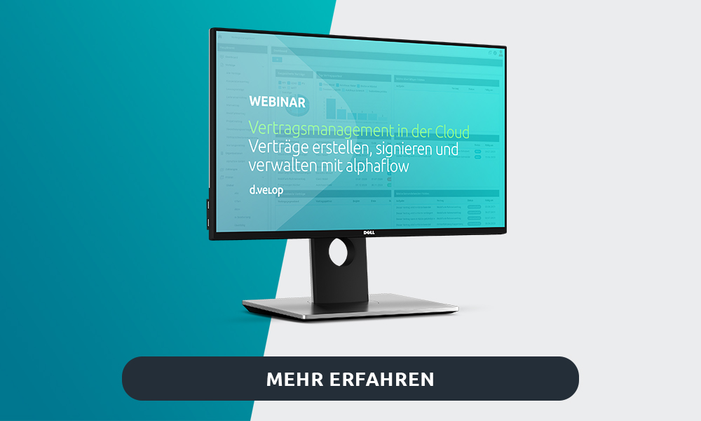 Webinar Vertragsmanagement in der Cloud mit alphaflow