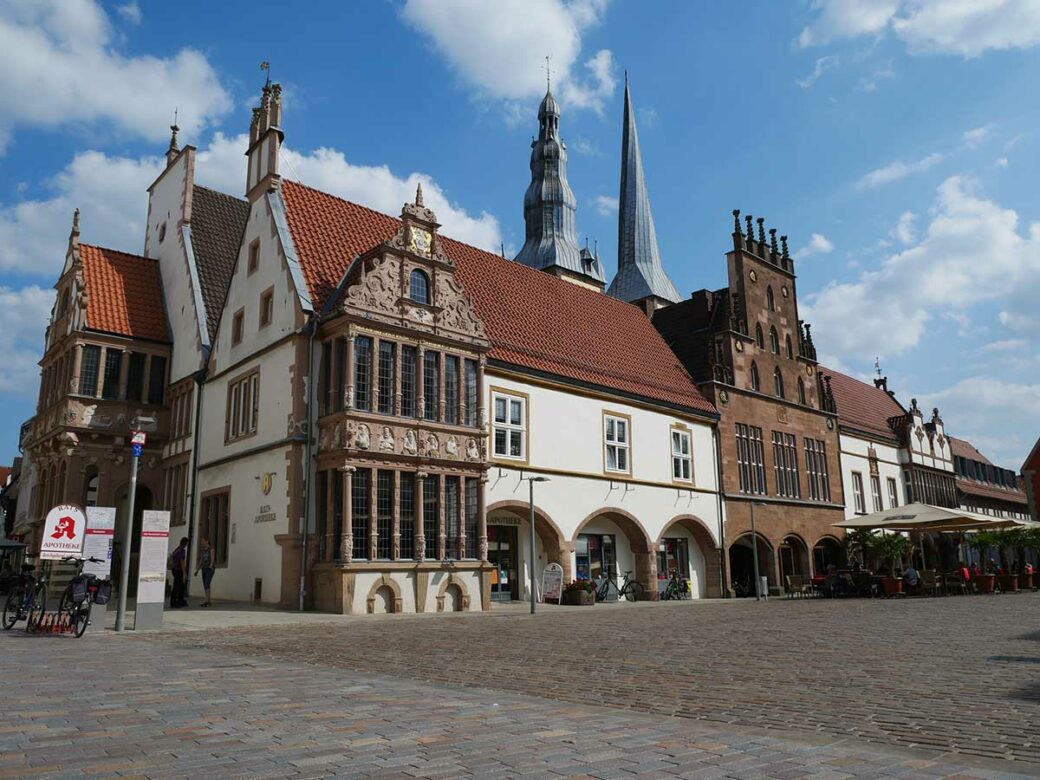 Ansicht in Totaler vom Rathaus der Alten Hansestadt Lemgo